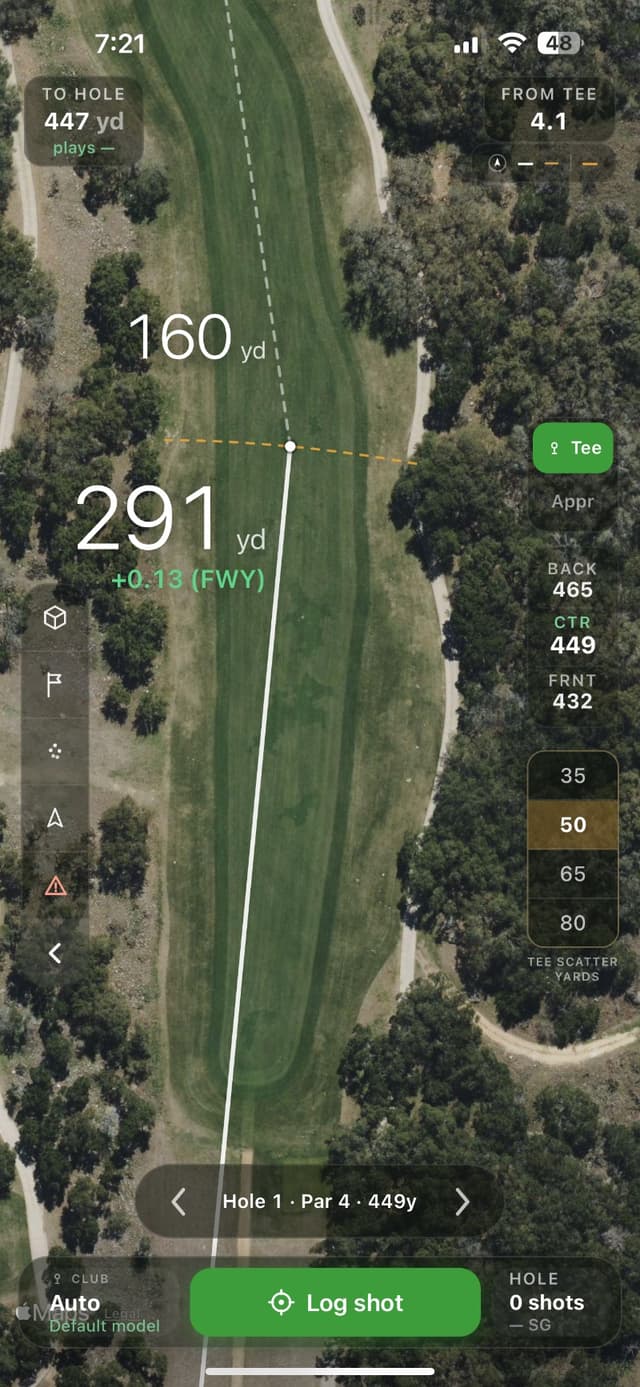 PinFlag app screen for What is an aim point?